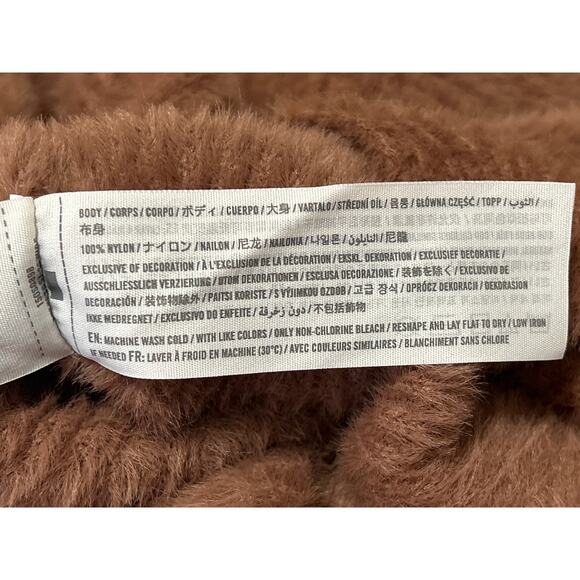 Abercrombie & Fitch Brown Long Sleeve Faux Fur Crew Neck Sweater Top Size XS - Picture 4 of 4